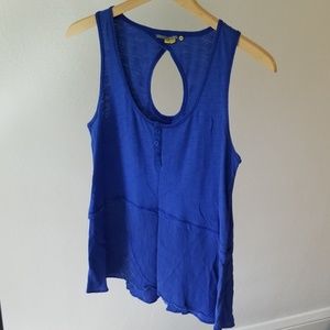 Anthropologie Little Yellow Button Tank